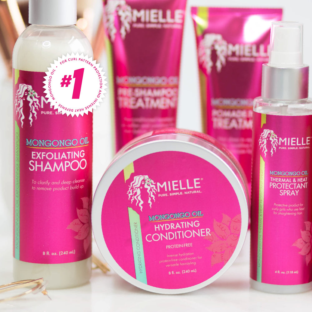 Cabello brillante tras usar Mongongo Oil Acondicionador.
