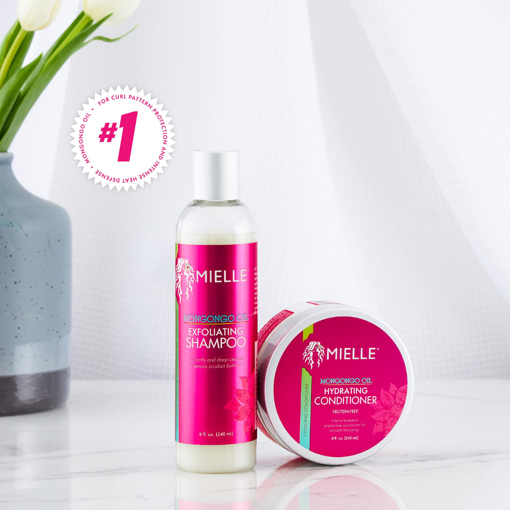 Aftercare with Mongongo Oil conditioner to maintain moisture after exfoliation.