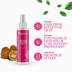 Mielle Organics Mongongo Oil Frizz Control image shows smoother results during styling sessions