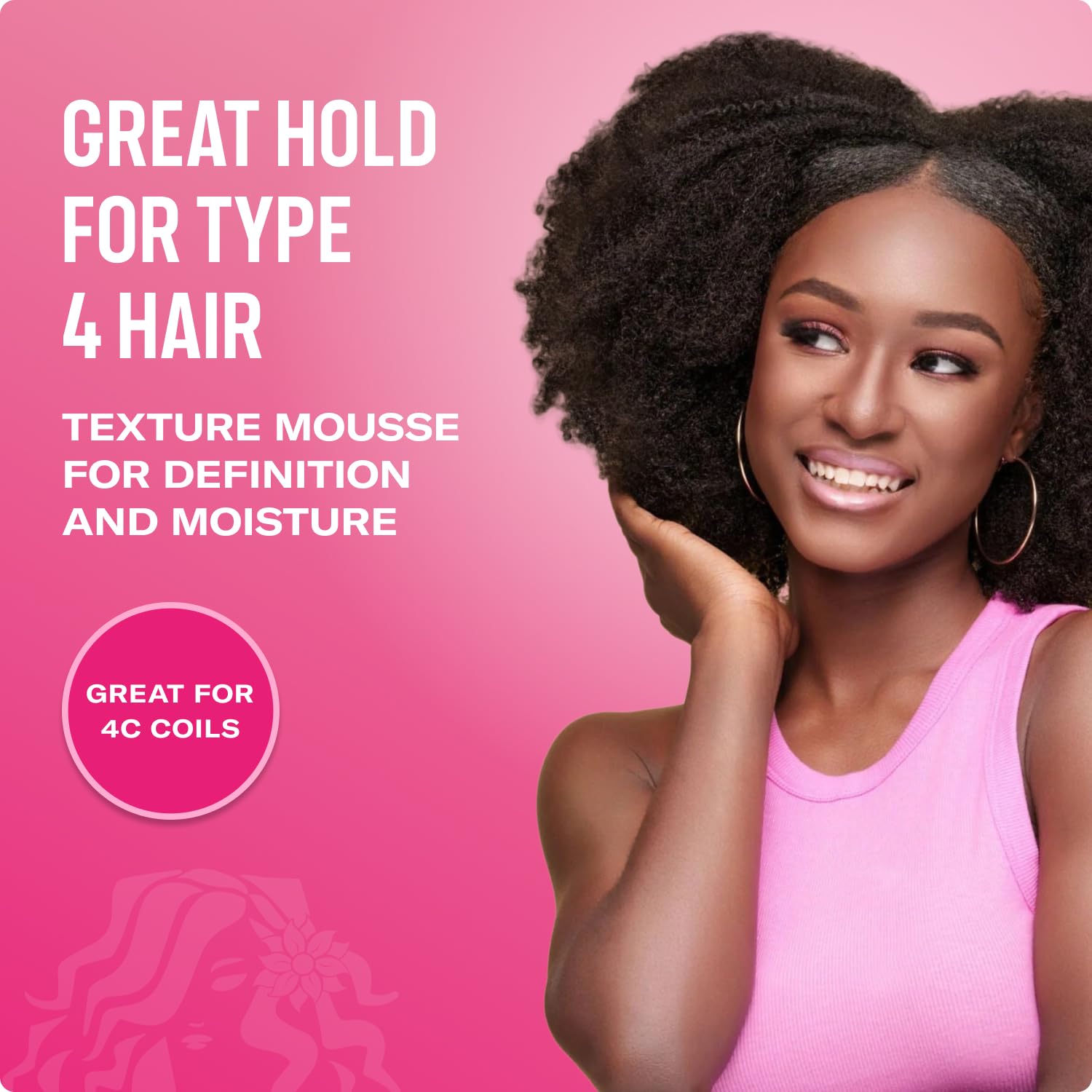 Mielle Organics Mousse Granada Miel, fijación suave para rizos tipo 4.