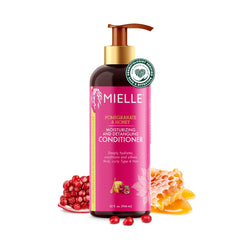 Mielle Organics Pomegranate & Honey Detangling Conditioner bottle promotes easy detangling and curl hydration