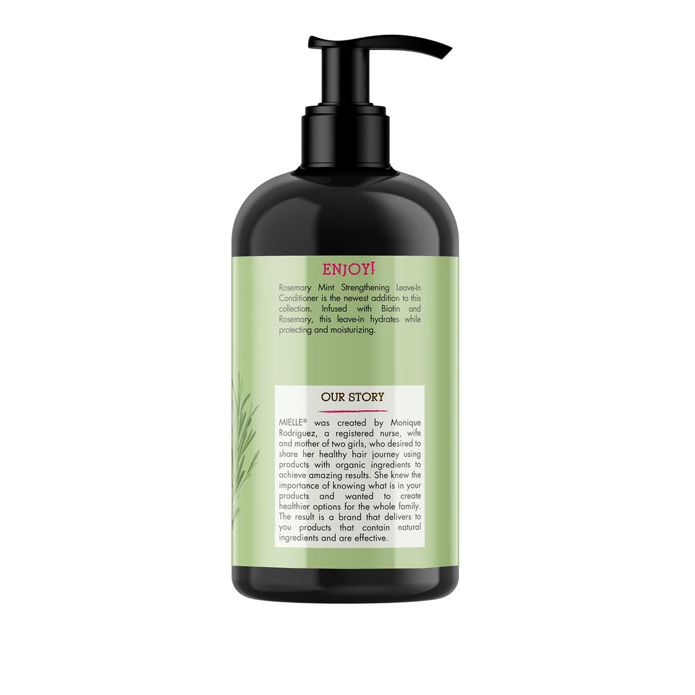 Ingredientes con biotina de Mielle Organics para soporte ligero del cabello.