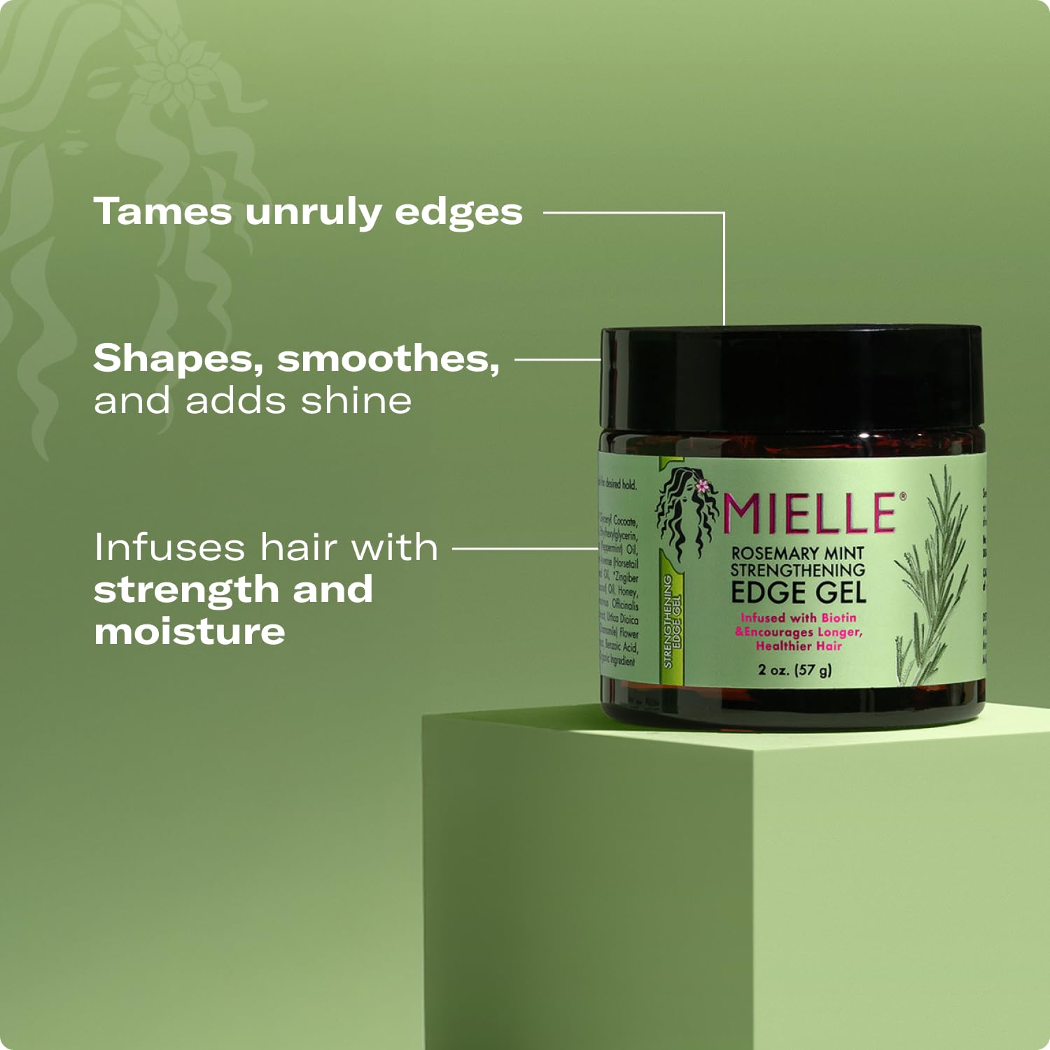 Defined edges and a sleek finish achieved with Rosemary & Mint Edge Gel.