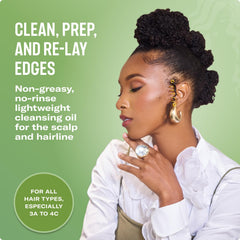 Close-up of the nozzle applying Rosemary & Mint oil to the scalp.