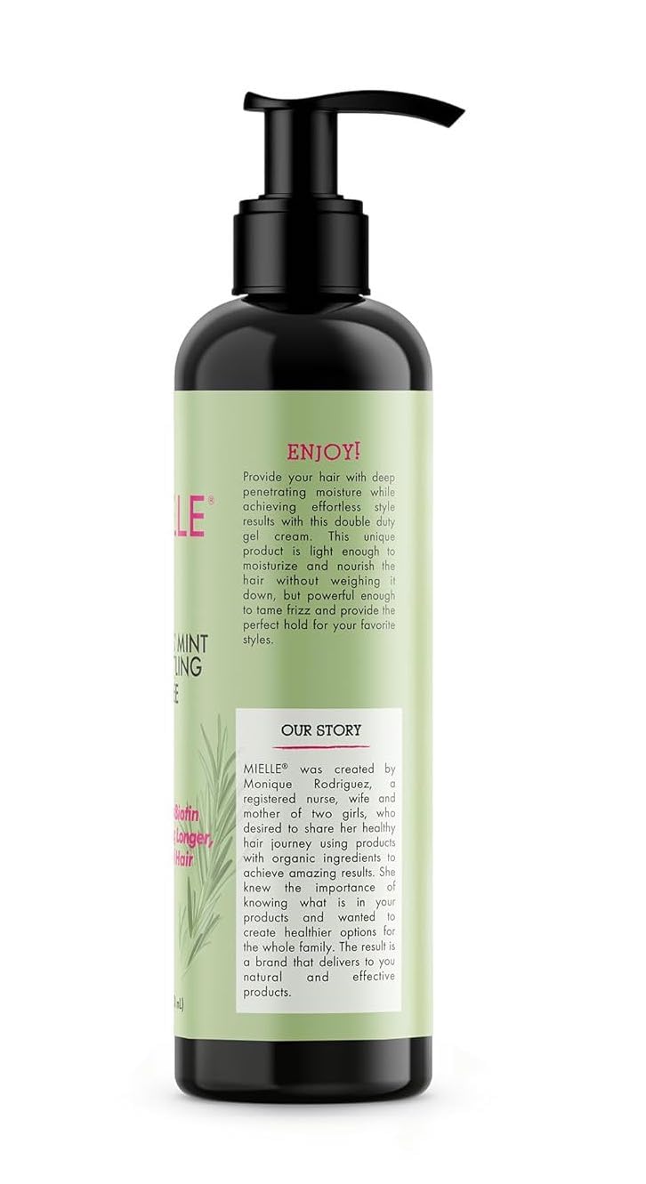 Front packaging label of Mielle Organics Rosemary Mint Styling Cream.