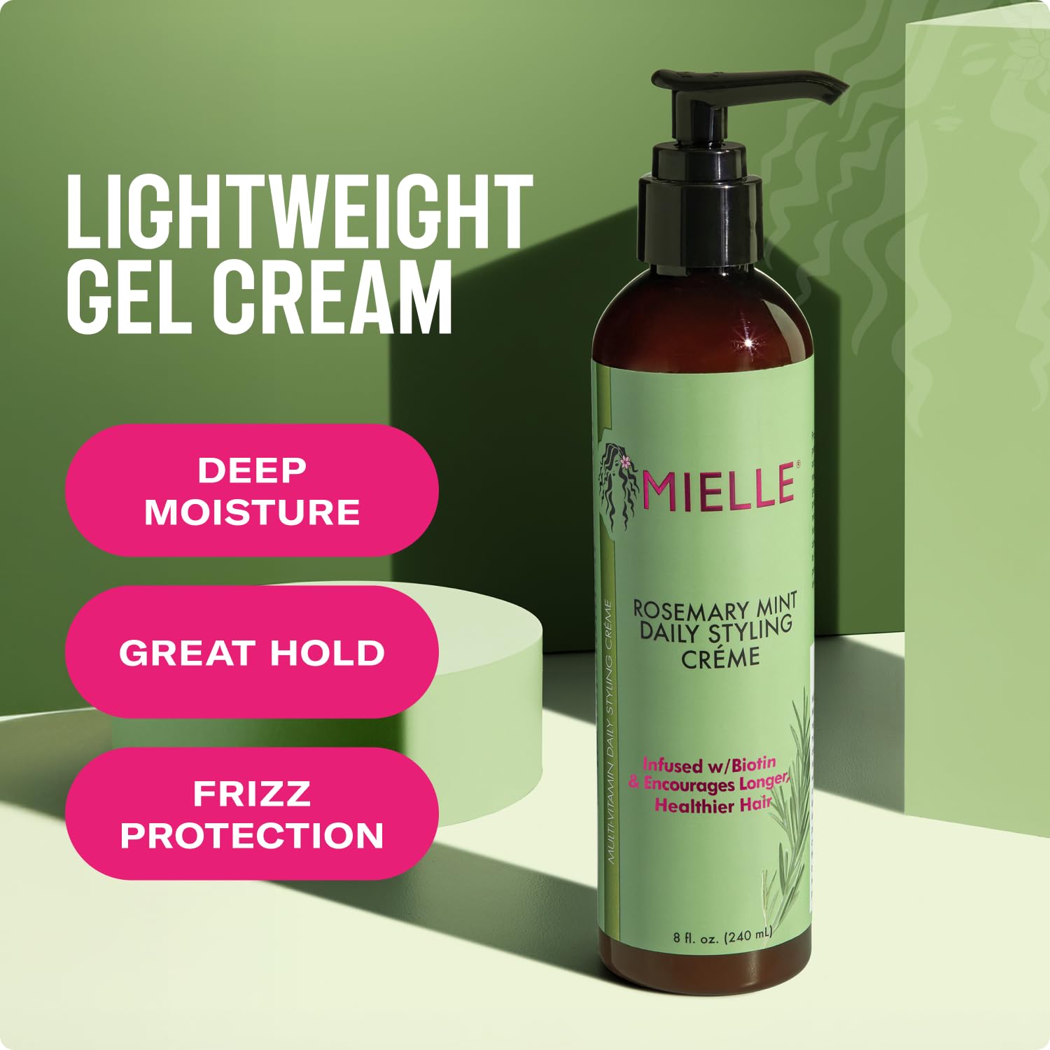 Creamy texture swatch of Rosemary Mint Styling Cream showing smooth consistency.