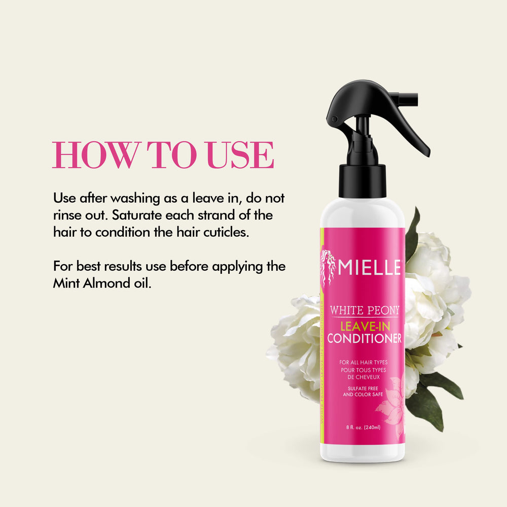 Mielle Organics White Peony Spray: cuidado para cabellos rizados y naturales con mejor definición.