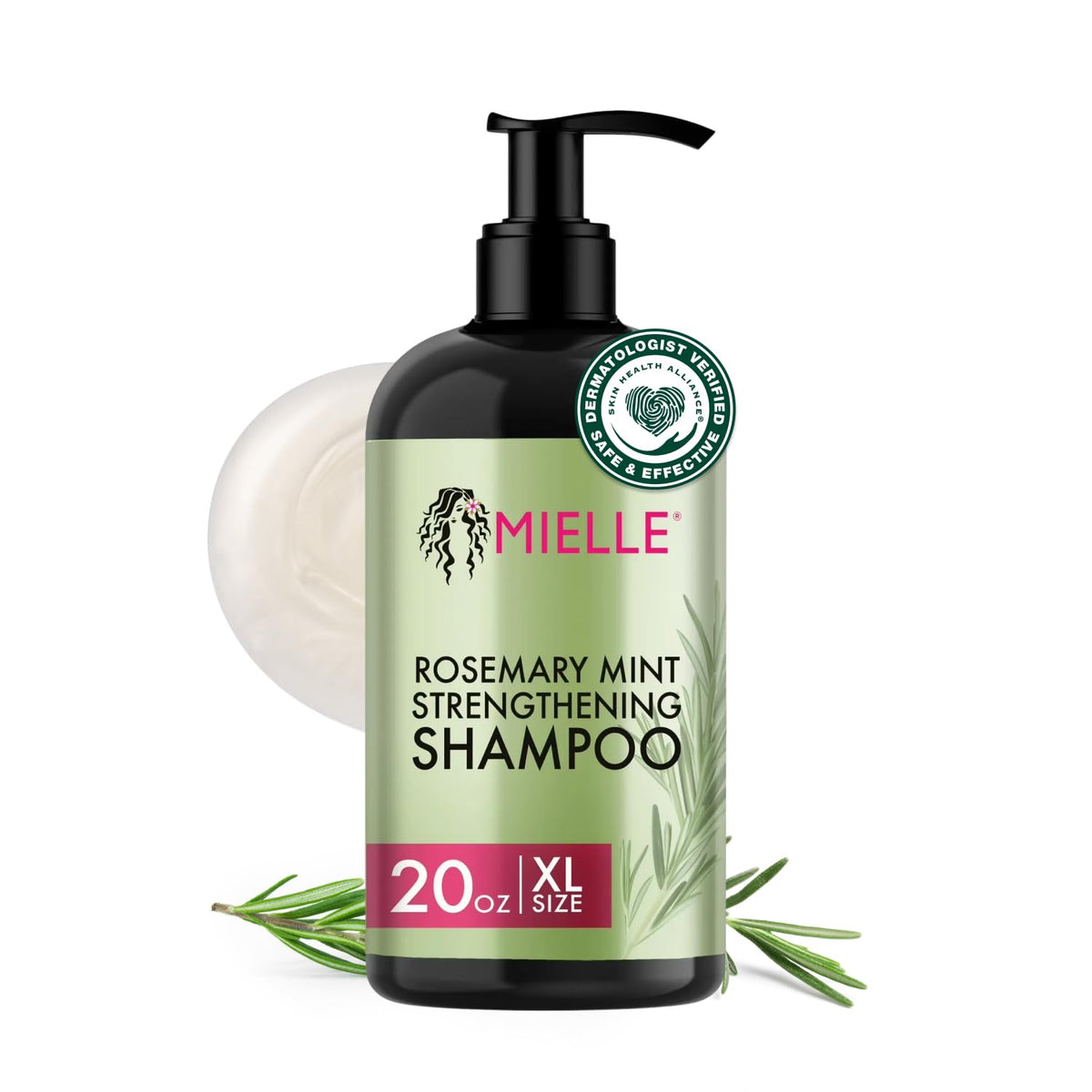 Mielle Rosemary Mint Champú botella limpieza suave para cabello texturizado