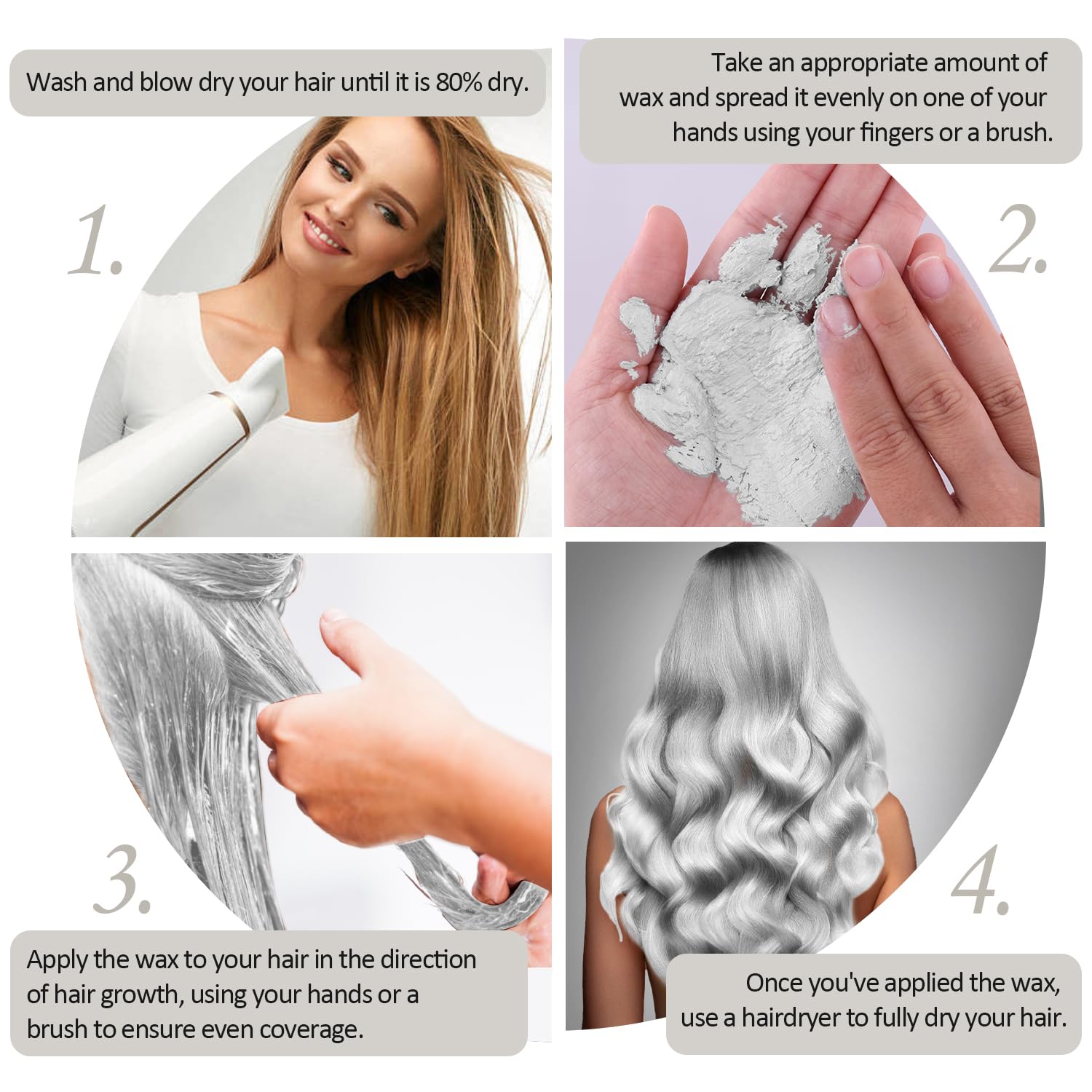 Mifeloy cosplay-ready hair styling wax with wash-off formula.