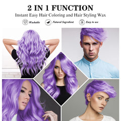 Mifeloy Purple Hair Color Wax being applied with fingertips shows molding and instant color.