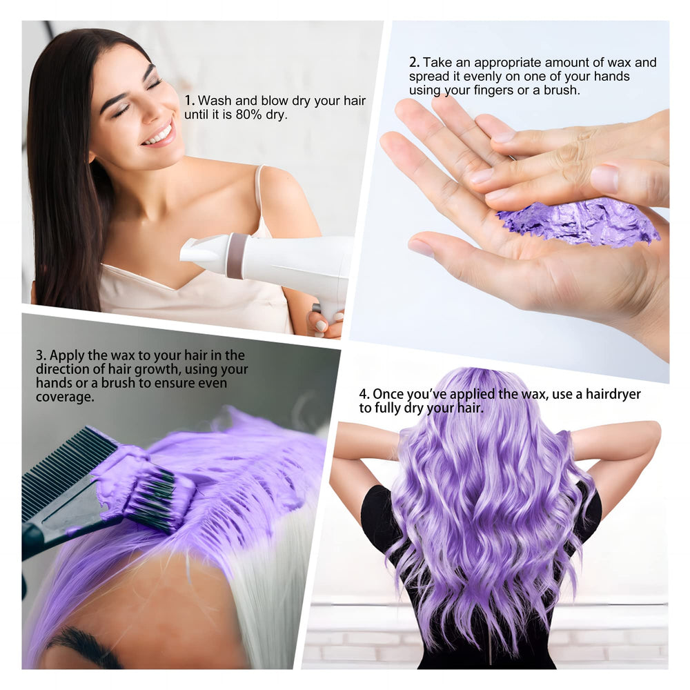 Mifeloy Purple Hair Color Wax styled look demonstrates bold color and texture.