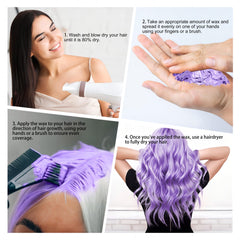 Mifeloy Purple Hair Color Wax styled look demonstrates bold color and texture.