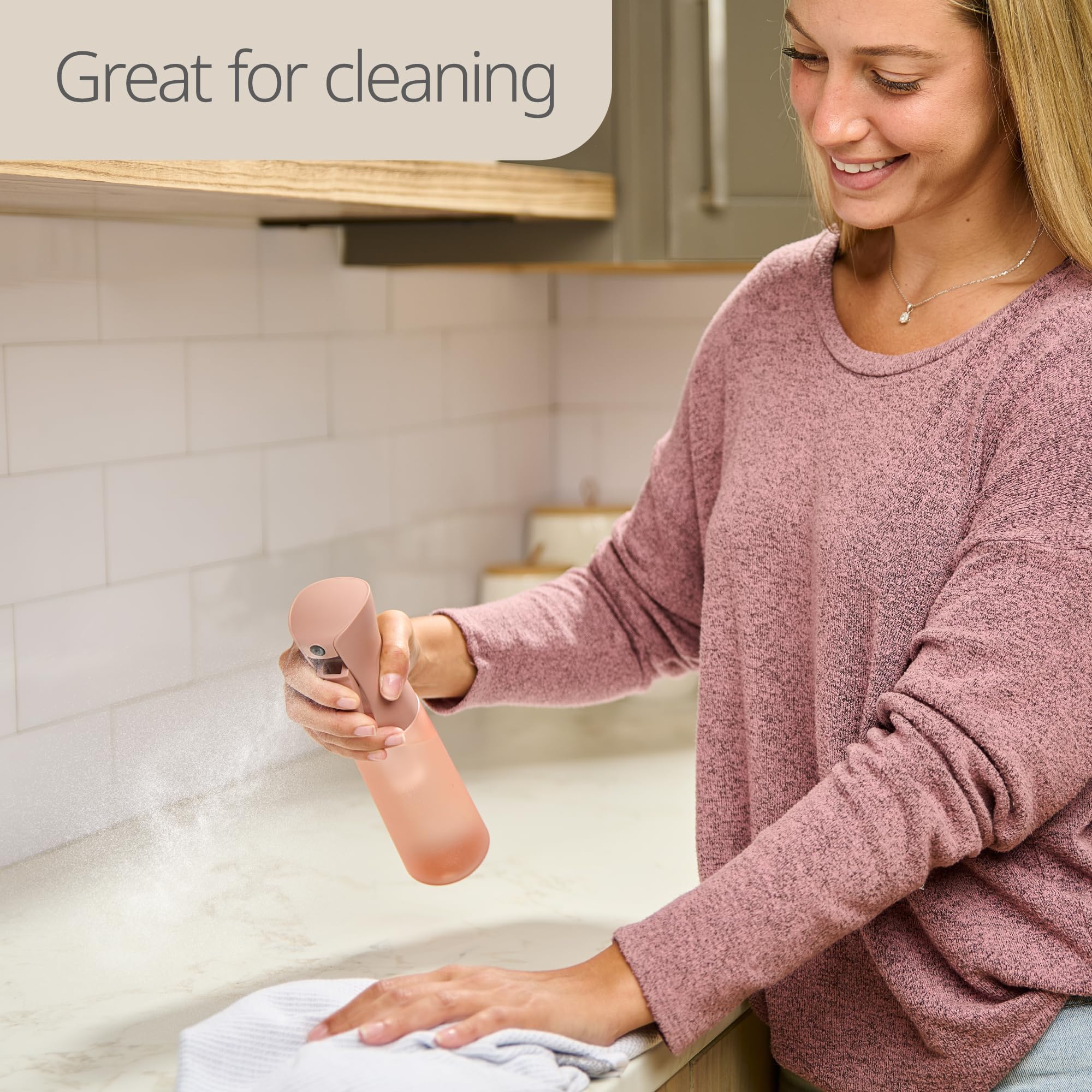 MIGHTY STRONG versatile spray bottle for light cleaning routines.