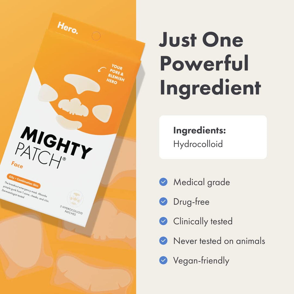 Mighty Patch Face: parche hidrocoloide XL para la mejilla derecha, protección y absorción de impurezas.