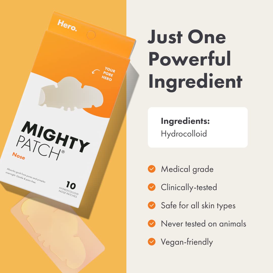 Mighty Patch Nariz, dermatólogo aprobado y seguro para pieles diversas.