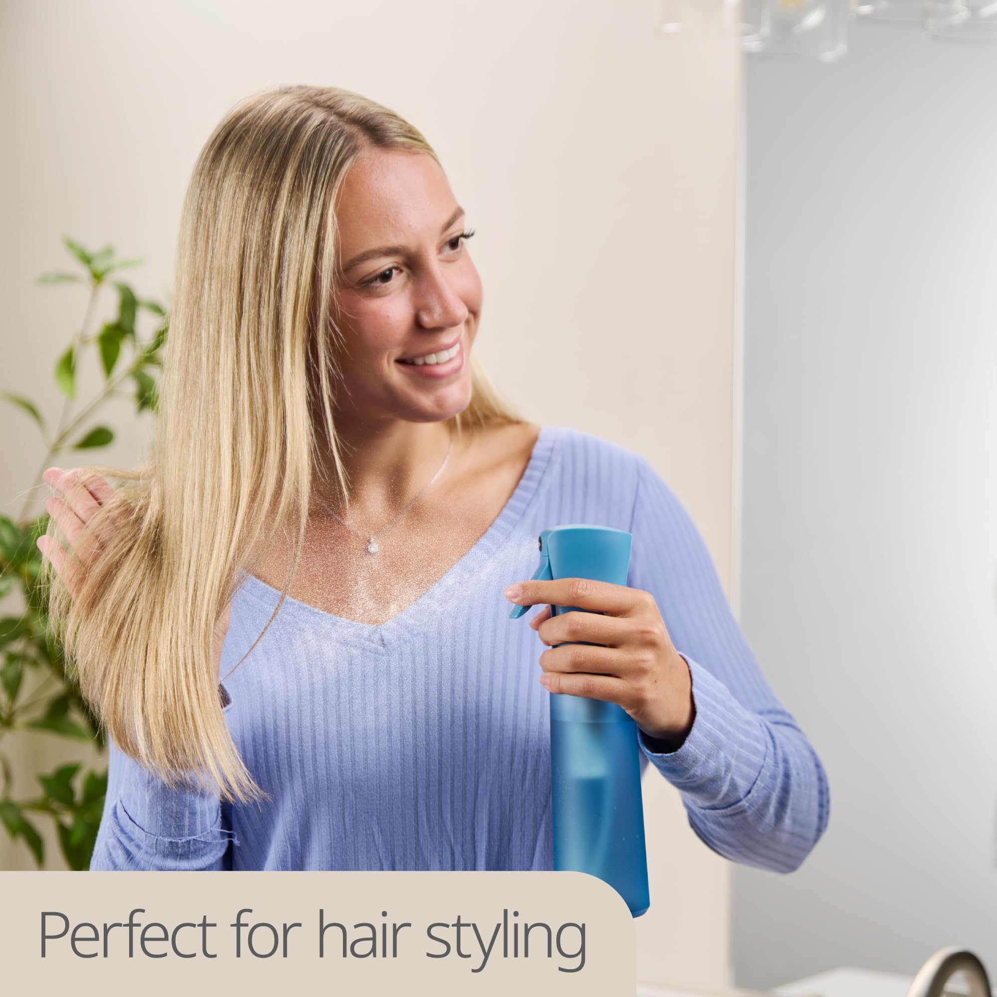 MIGHTY STRONG sleek bottle adds vanity room aesthetics for styling.