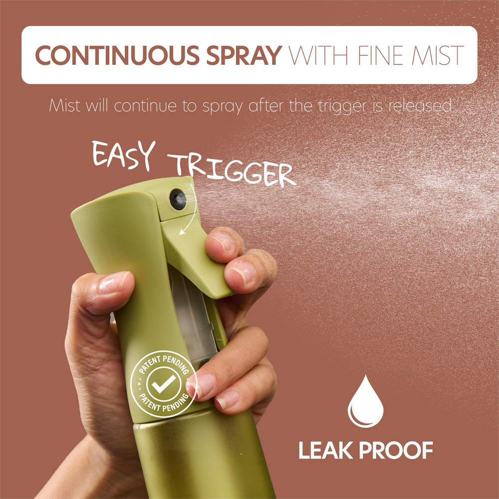 MIGHTY STRONG ultra-fine mist sprayer delivers even coverage on hair