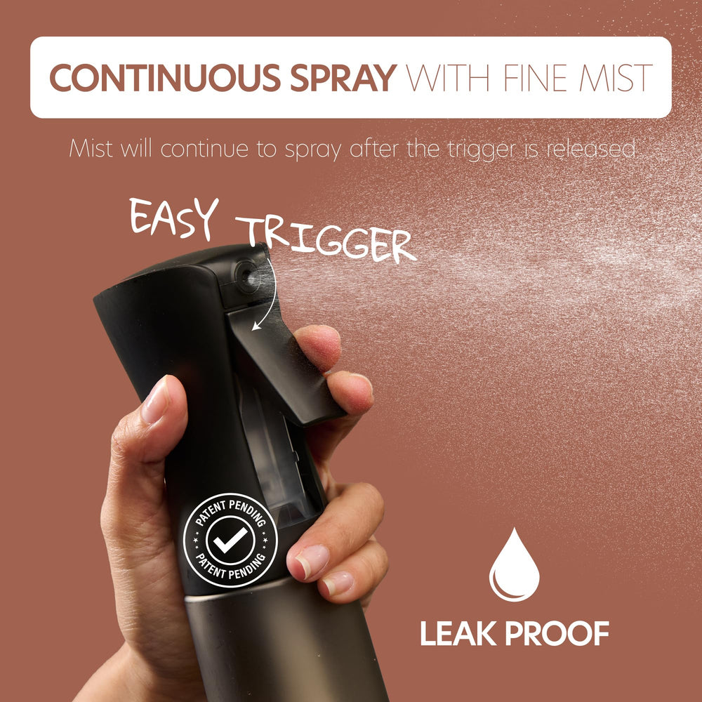 MIGHTY STRONG ultra-fine mist sprayer delivers even coverage for hair.
