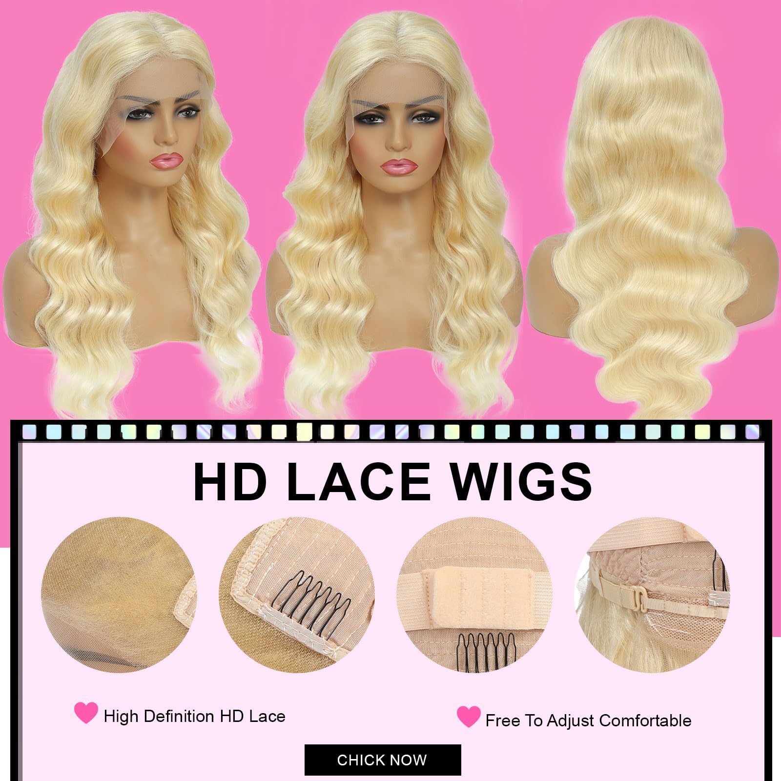 Migura 613 wig features secure-fit strap and four combs for day-long stability.