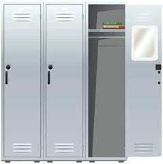 MIHAGUTY locker mirror 5x7 in dorm room for personal grooming checks.