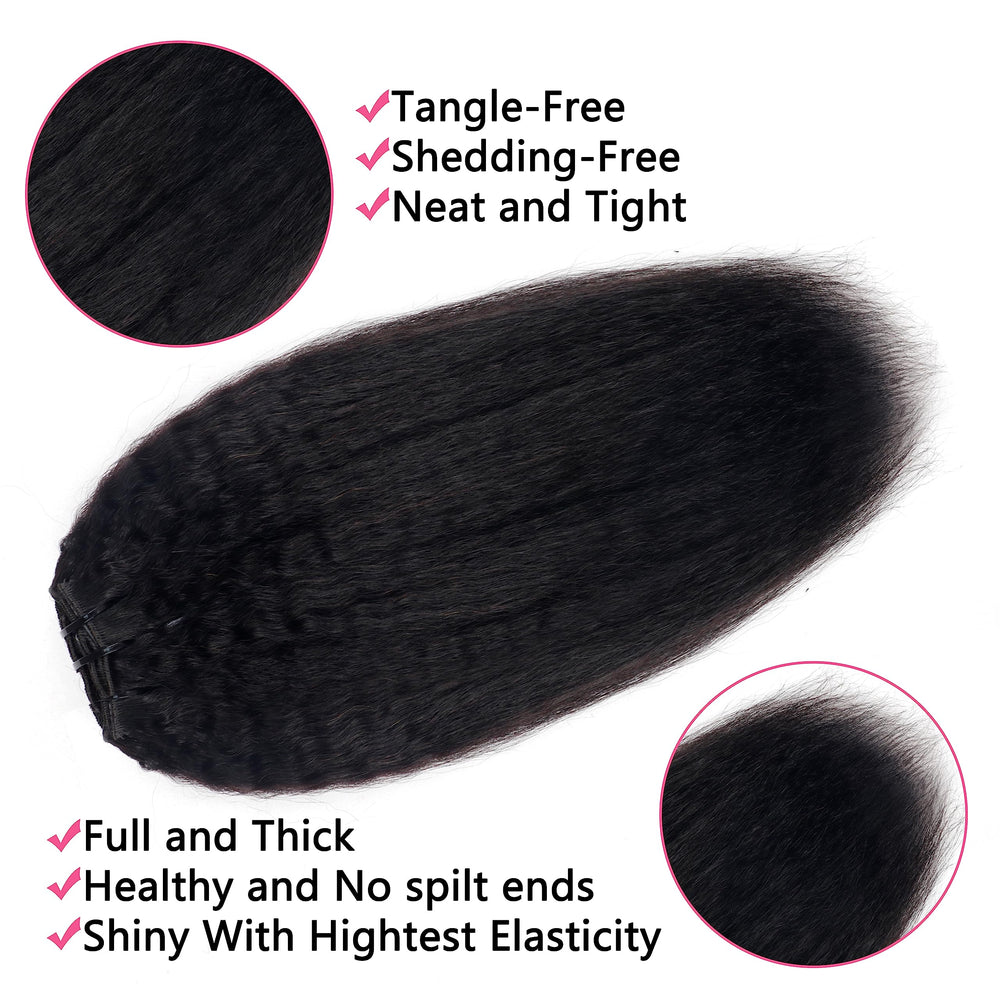 Mihugass kinky straight clip-in extensions real human hair quality and premium feel.