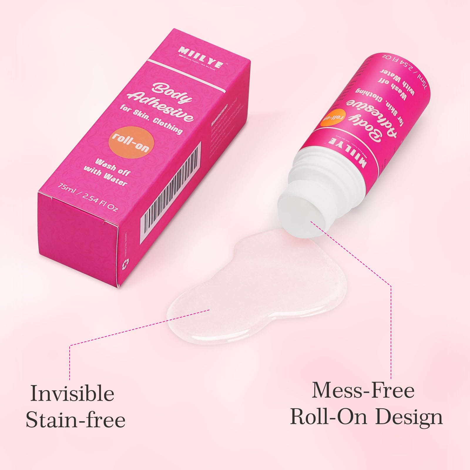 MIILYE adhesive provides a strong 12-hour hold for costumes and outfits.