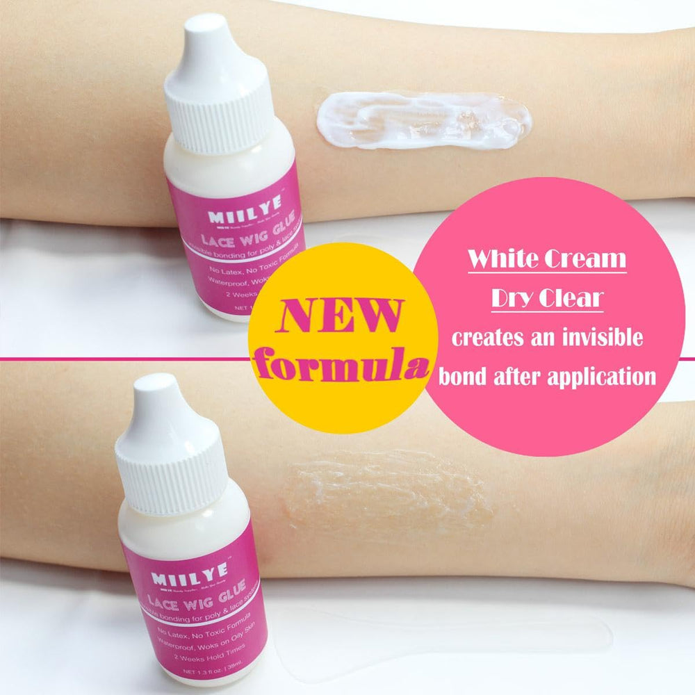 MIILYE front lace bonding steps show scalp-only application for neat results.