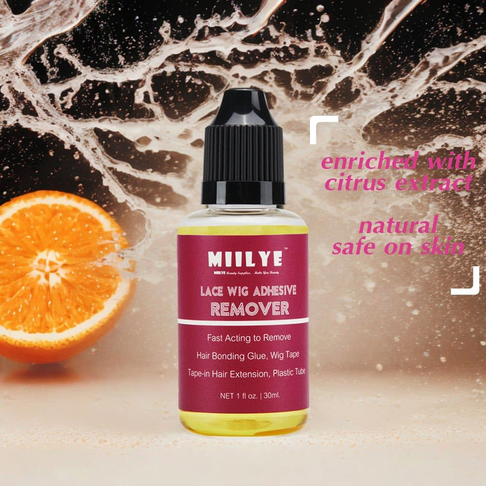 Close-up of MIILYE ingredients and citrus scent label.