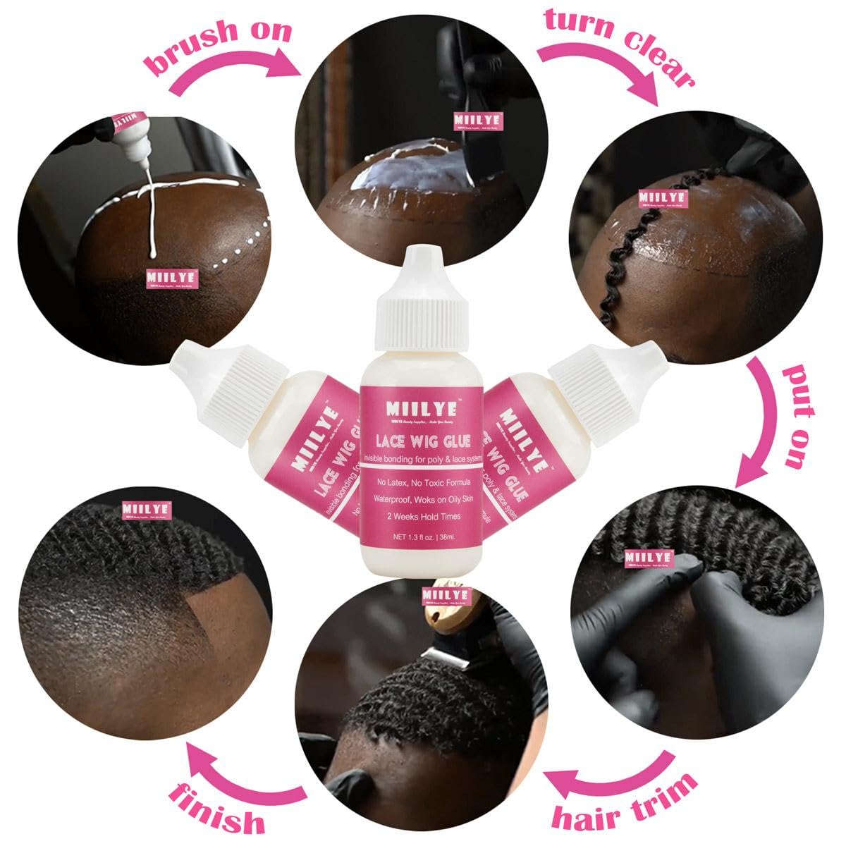 MIILYE lace melt headband tips help a seamless melt.