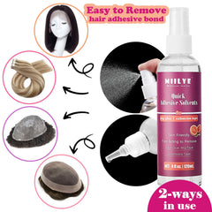 MIILYE wig glue remover applied to bonding area for gentle removal
