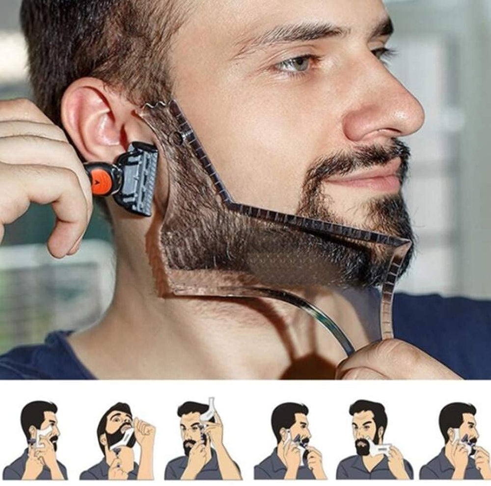 Compact MIKEBE tool shown in hand for easy at-home beard styling