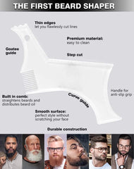 MIKEBE tool demonstrating sideburn alignment for balanced facial hair