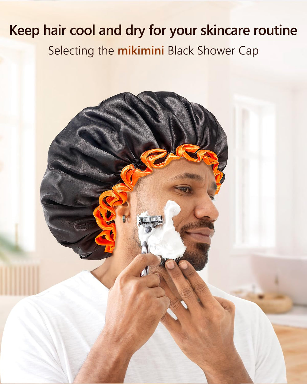 Gorro de ducha mikimini con doble capa impermeable para mayor protección del cabello
