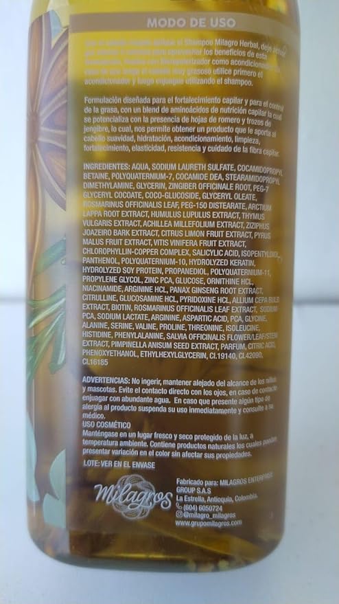 Milagros Herbal Routine display suggests a complete daily care cycle for healthier hair.