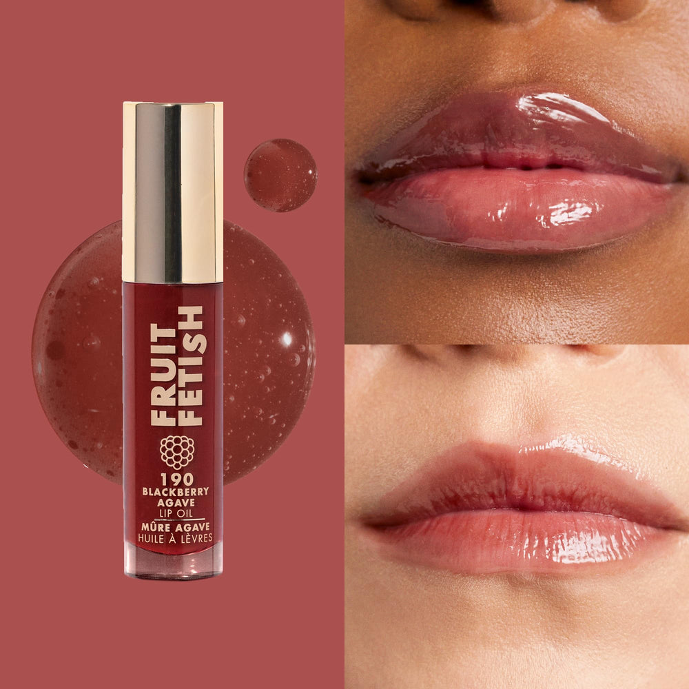 Milani Aceite Labial Fruta Fetish aplicado para hidratación ligera.