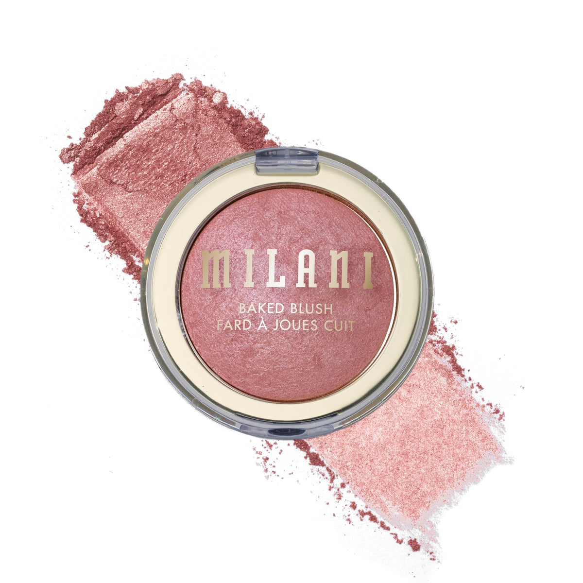 Milani Baked Blush rosado suave: color natural con acabado sedoso para realzar mejillas.