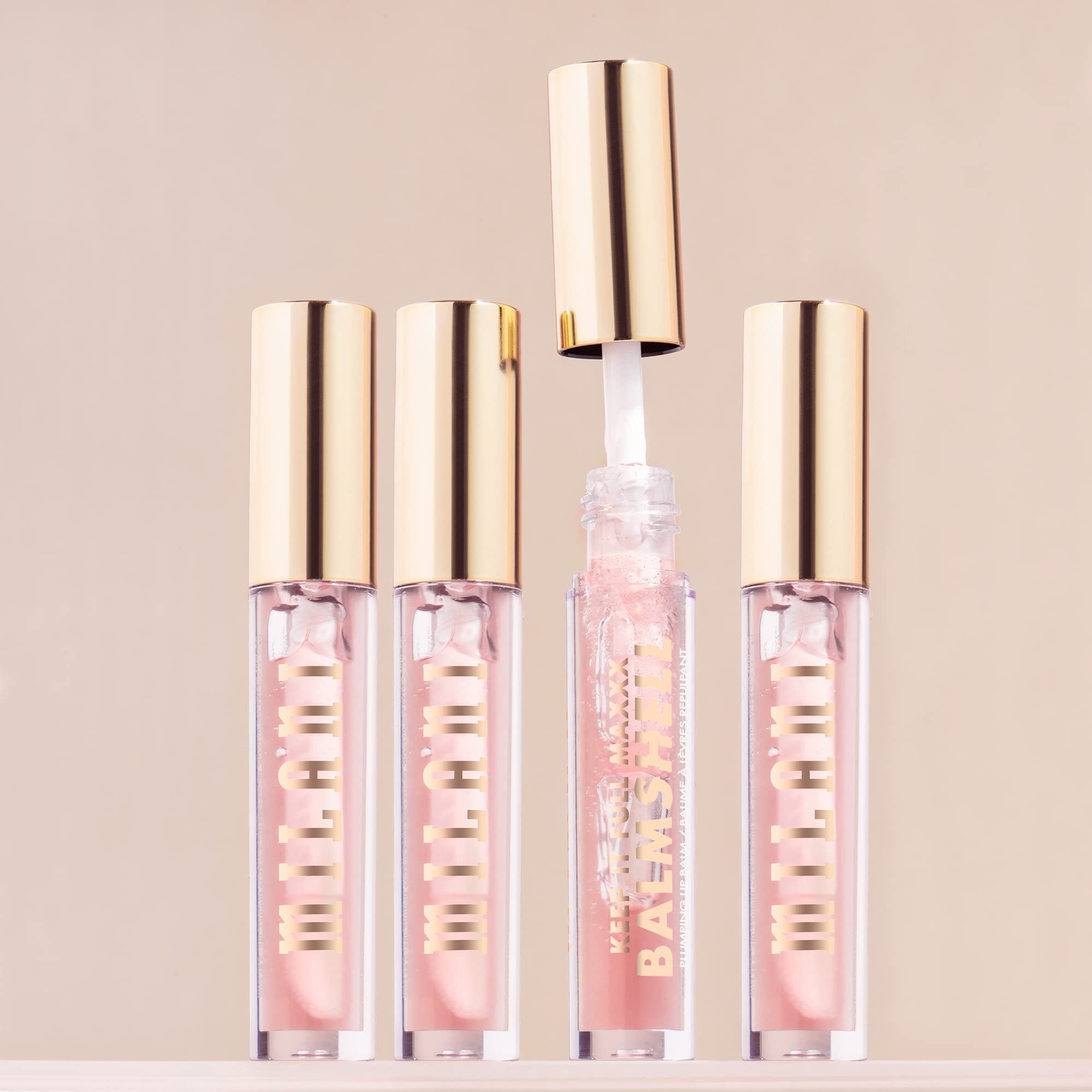 Milani balmshell con esferas hialuronicas para un efecto voluminizador natural.