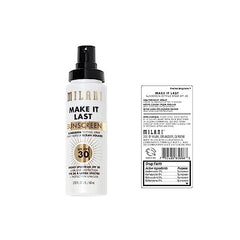 Milani botella muestra spray ligero que funciona como primer y fijador