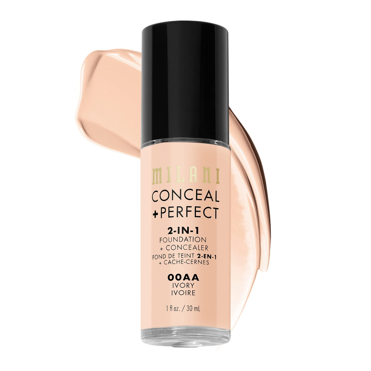Milani Conceal + Perfect tono Ivory, base y corrector, cobertura natural