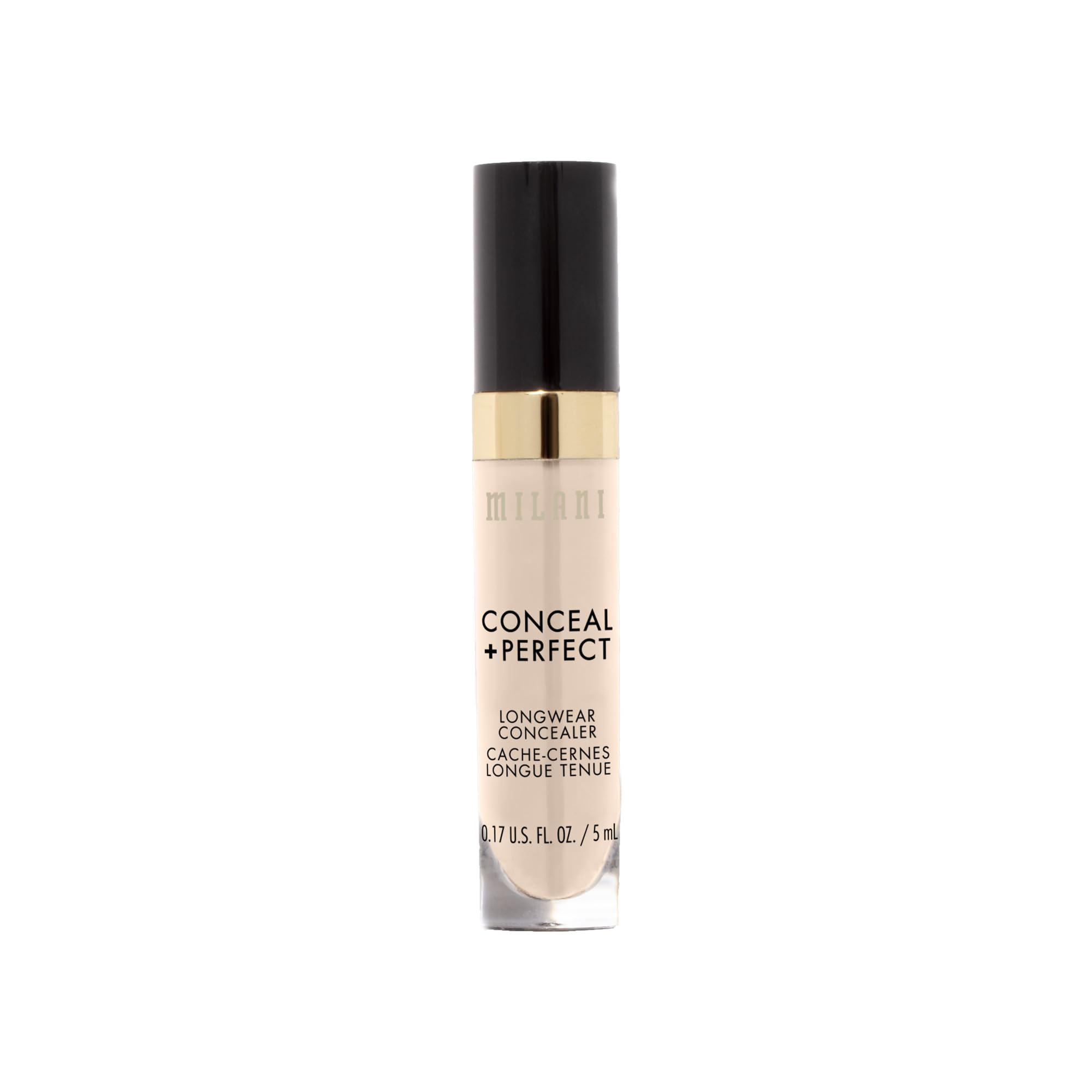 Fórmula con ácido hialurónico y vitamina E en Milani Conceal Perfect para hidratación.