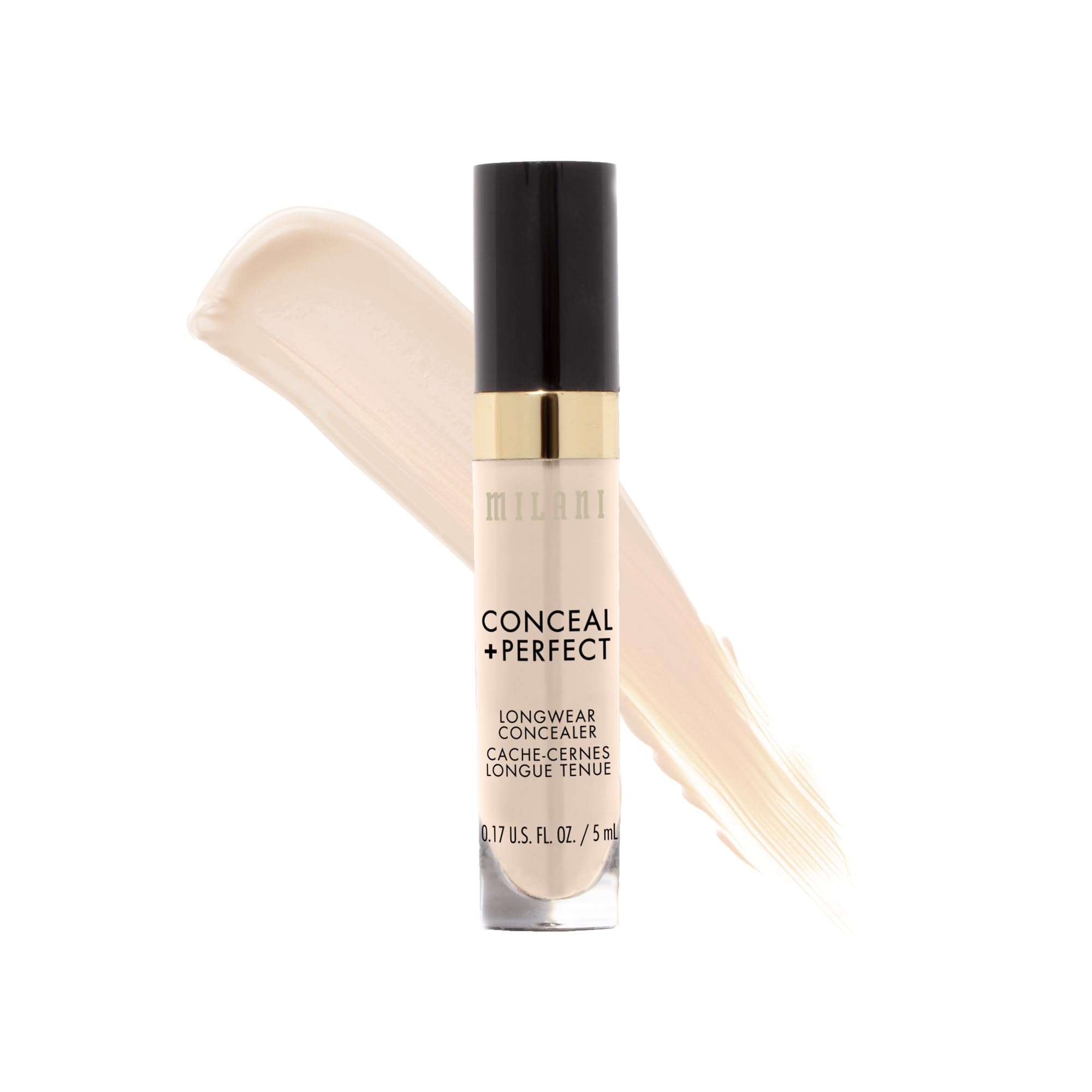 Milani Conceal Perfect con aplicador doe-foot para cobertura precisa.