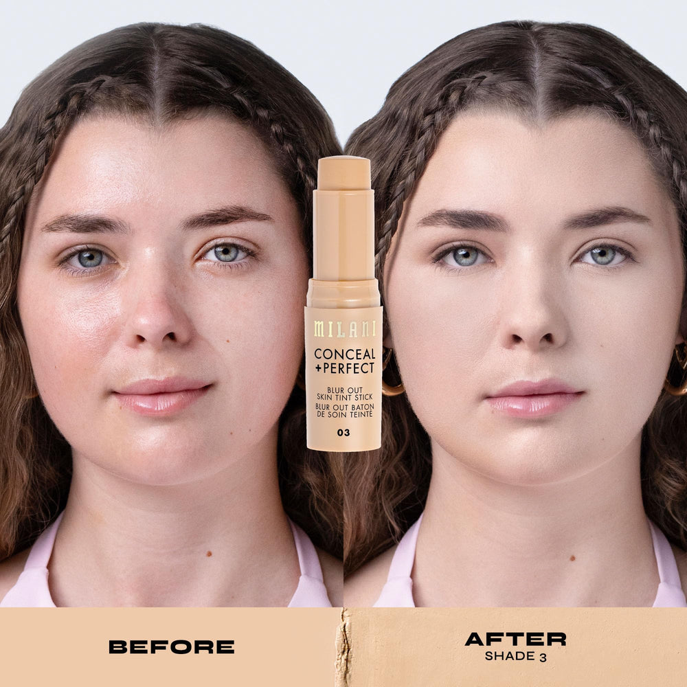 Milani Conceal + Perfect barra, difuminado suave para imperfecciones.