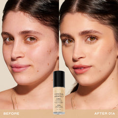 Acabado natural que oculta imperfecciones sin aspecto pesado.