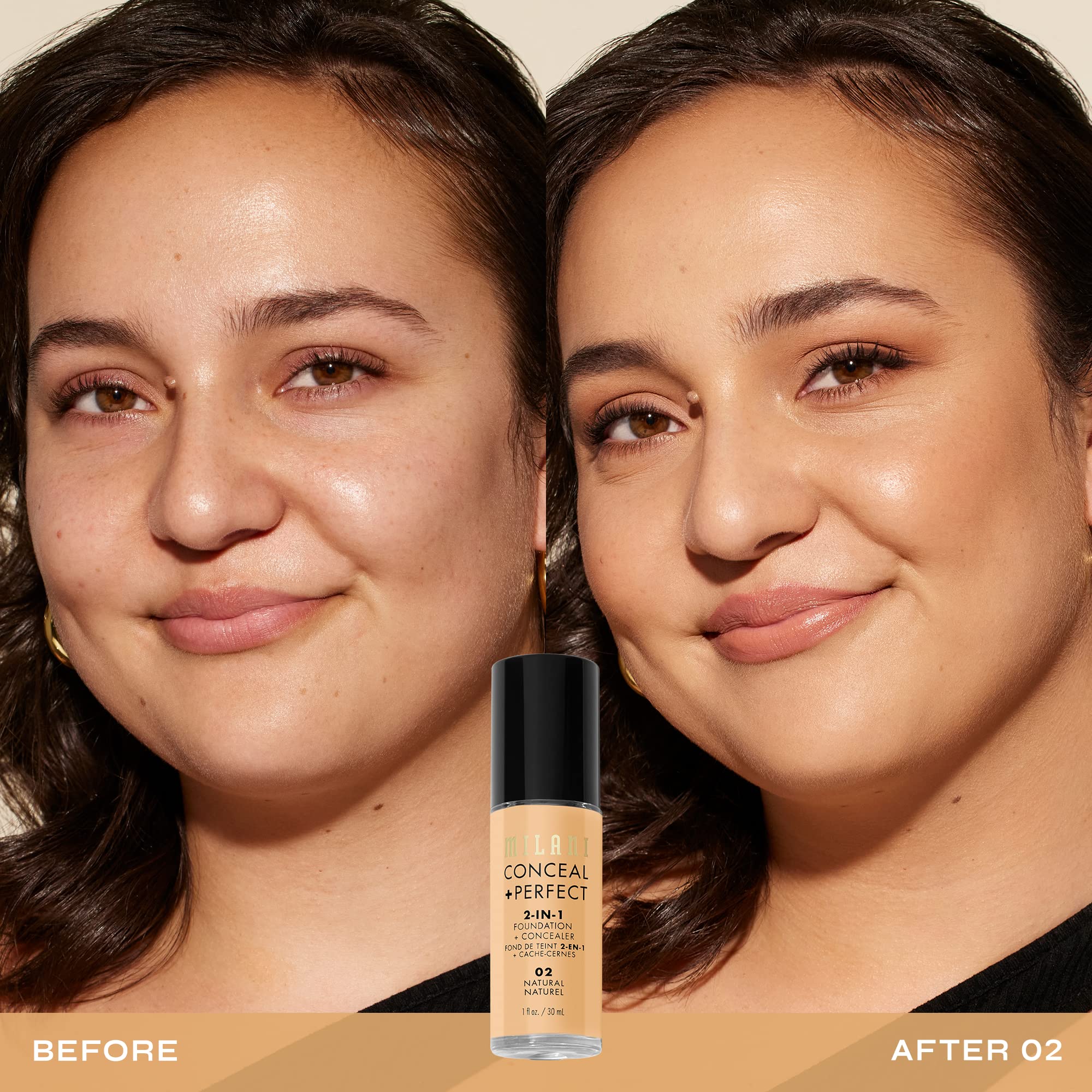 Milani Conceal + Perfect, cobertura de ojeras y manchas con tono natural.