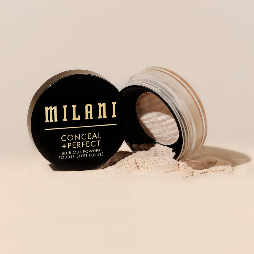 Milani Conceal + Perfect Powder, aplicarlo con brocha para una capa fina y uniforme.