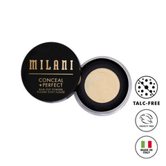 Milani Conceal + Perfect Powder, efecto blur suave que reduce apariencia de poros durante el día.