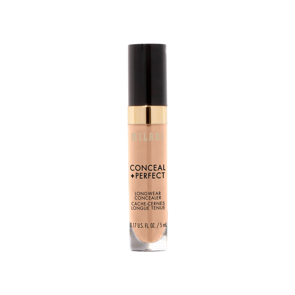 Milani Conceal + Perfect: fórmula resistente al agua para retoques prolongados.