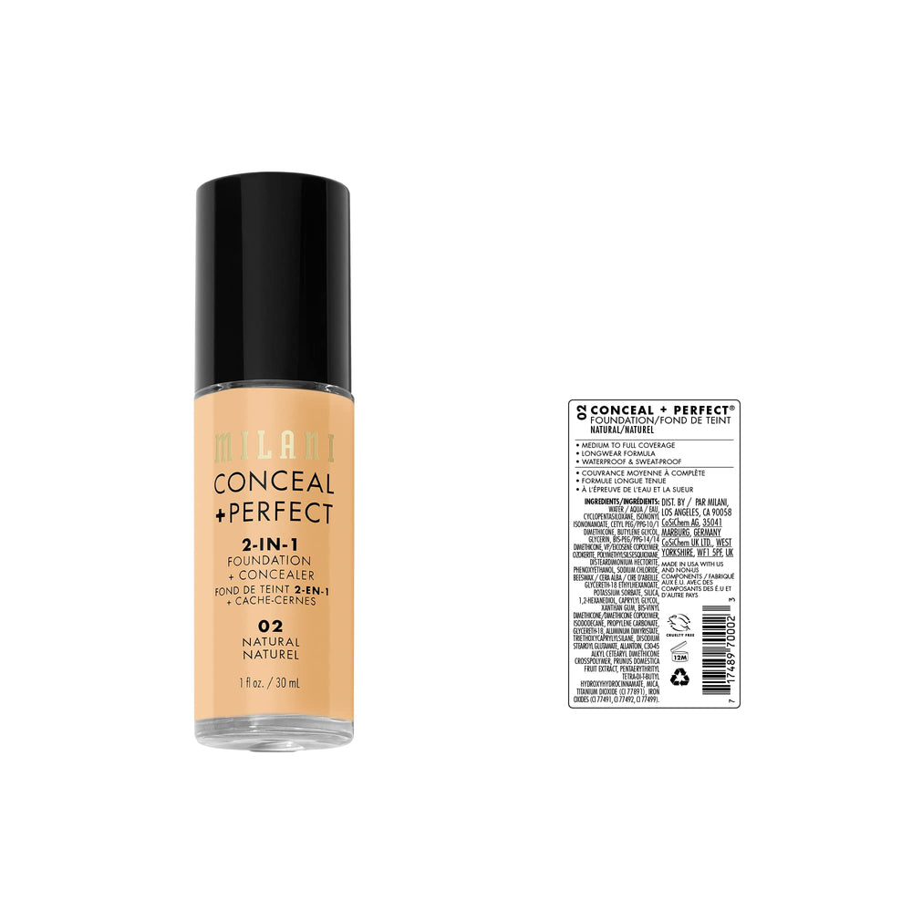 Milani Conceal + Perfect, textura cremosa para cobertura ligera y homogénea.