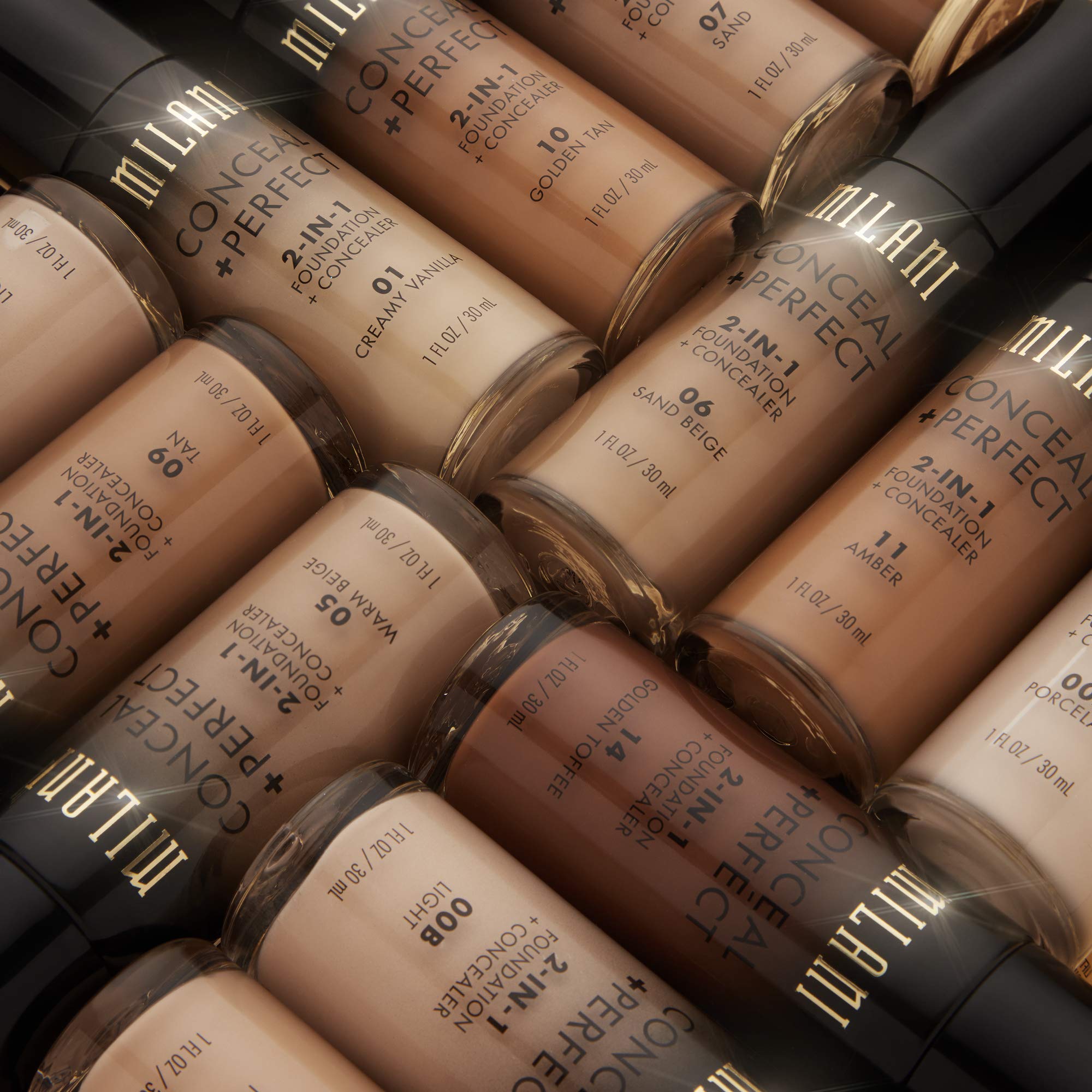 Envase compacto de Milani facilita llevar la base y el corrector contigo.