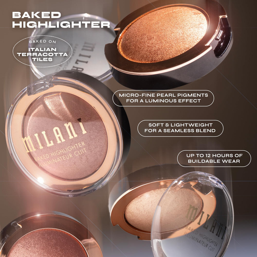 Milani iluminador horneado luz dentro hacia fuera en rostro